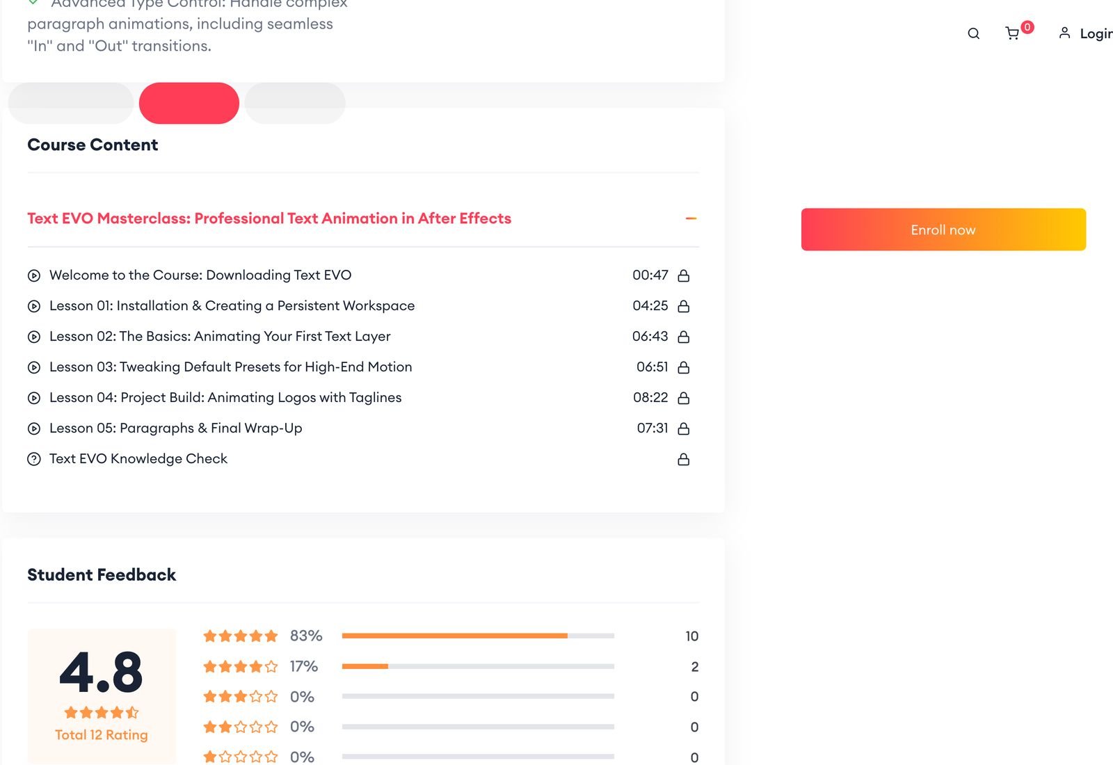 Lessons & student reviews