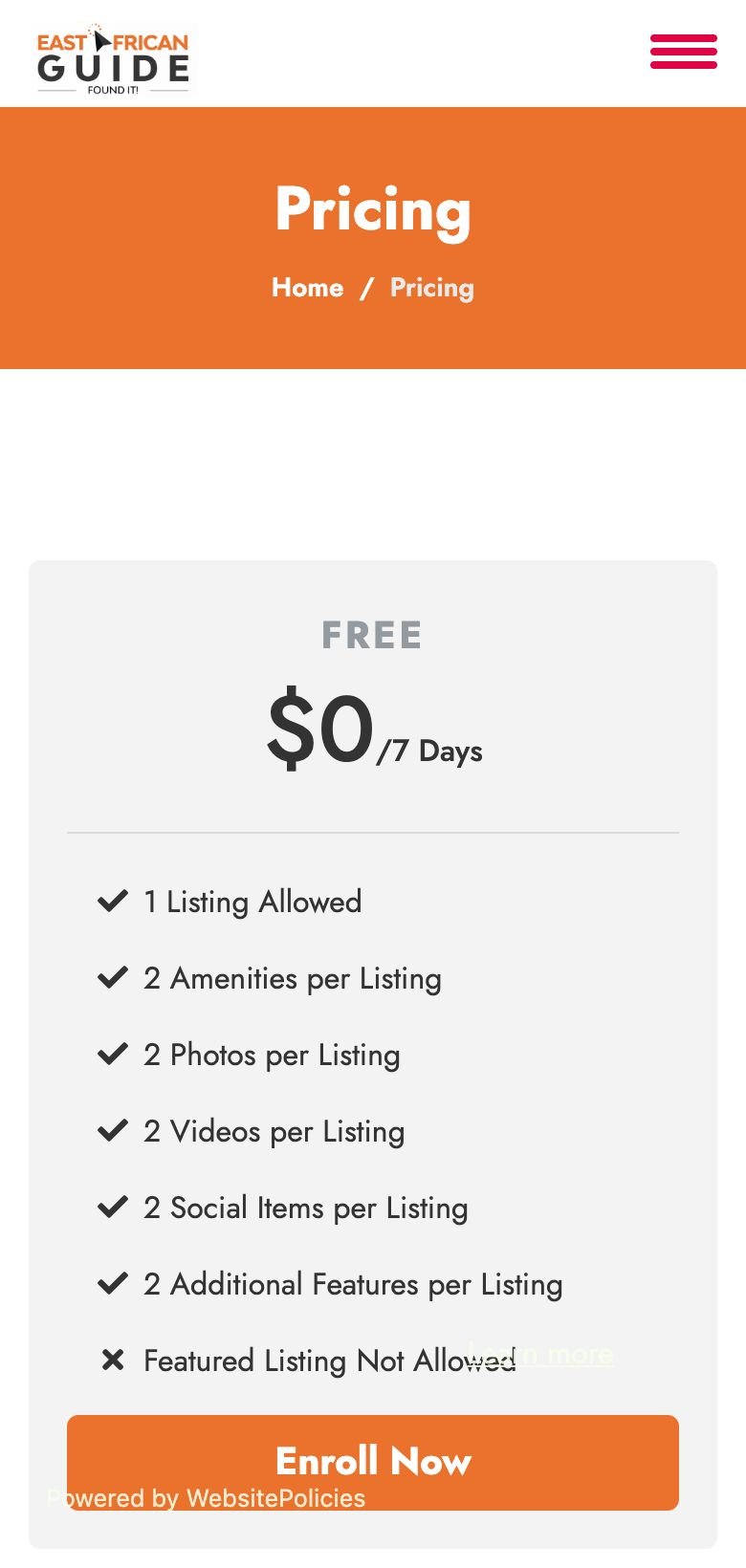 Pricing plans